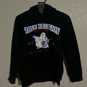 True Religion Black Hoodie with Graphic Print